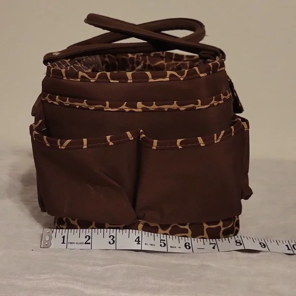 Brown Giraffe Print Craft Organizing Bag - Picture 6 of 13
